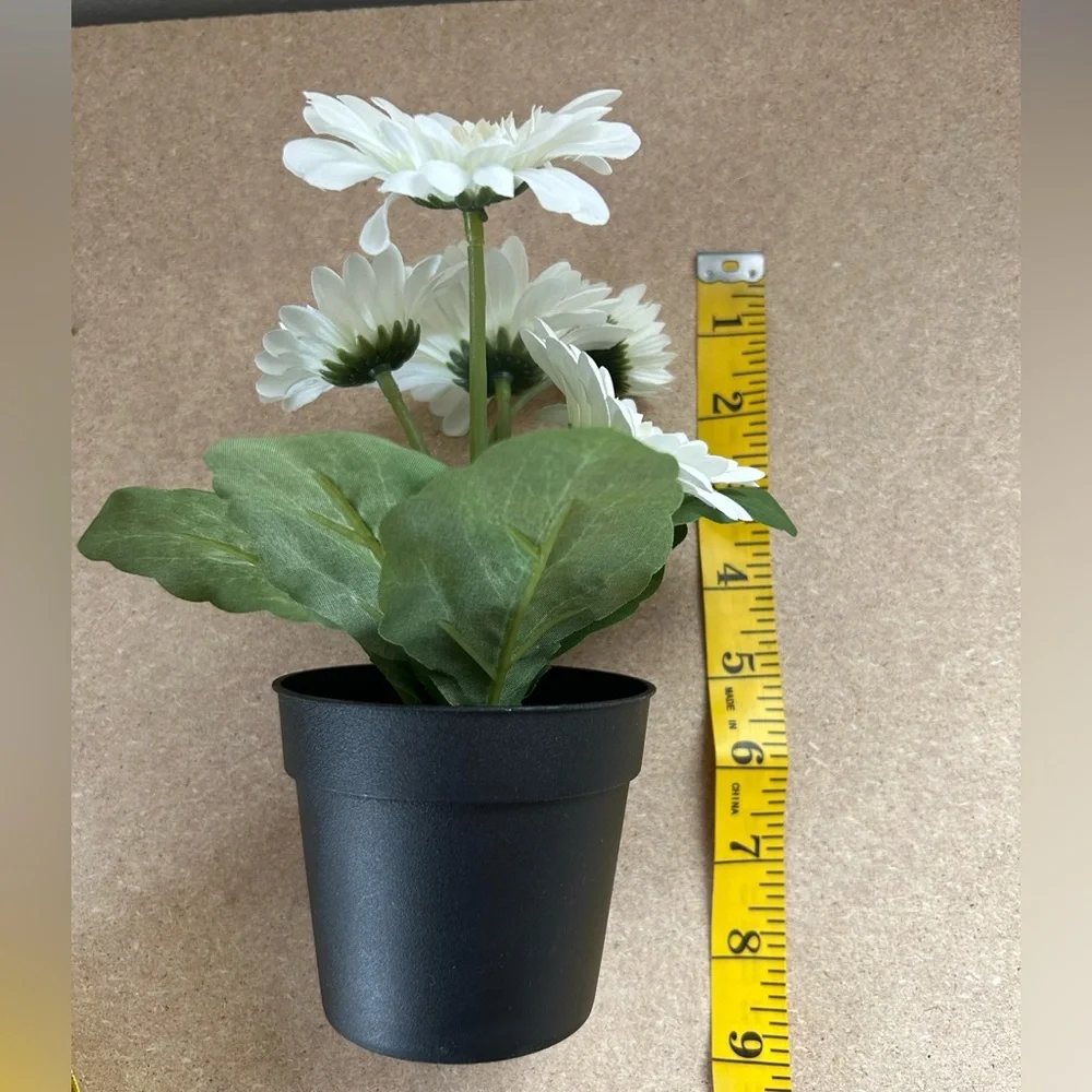 IKEA Faux White Daisy in Black Pot Set of 2